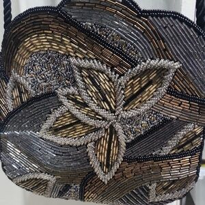 Glamorous Floral Beaded Clutch